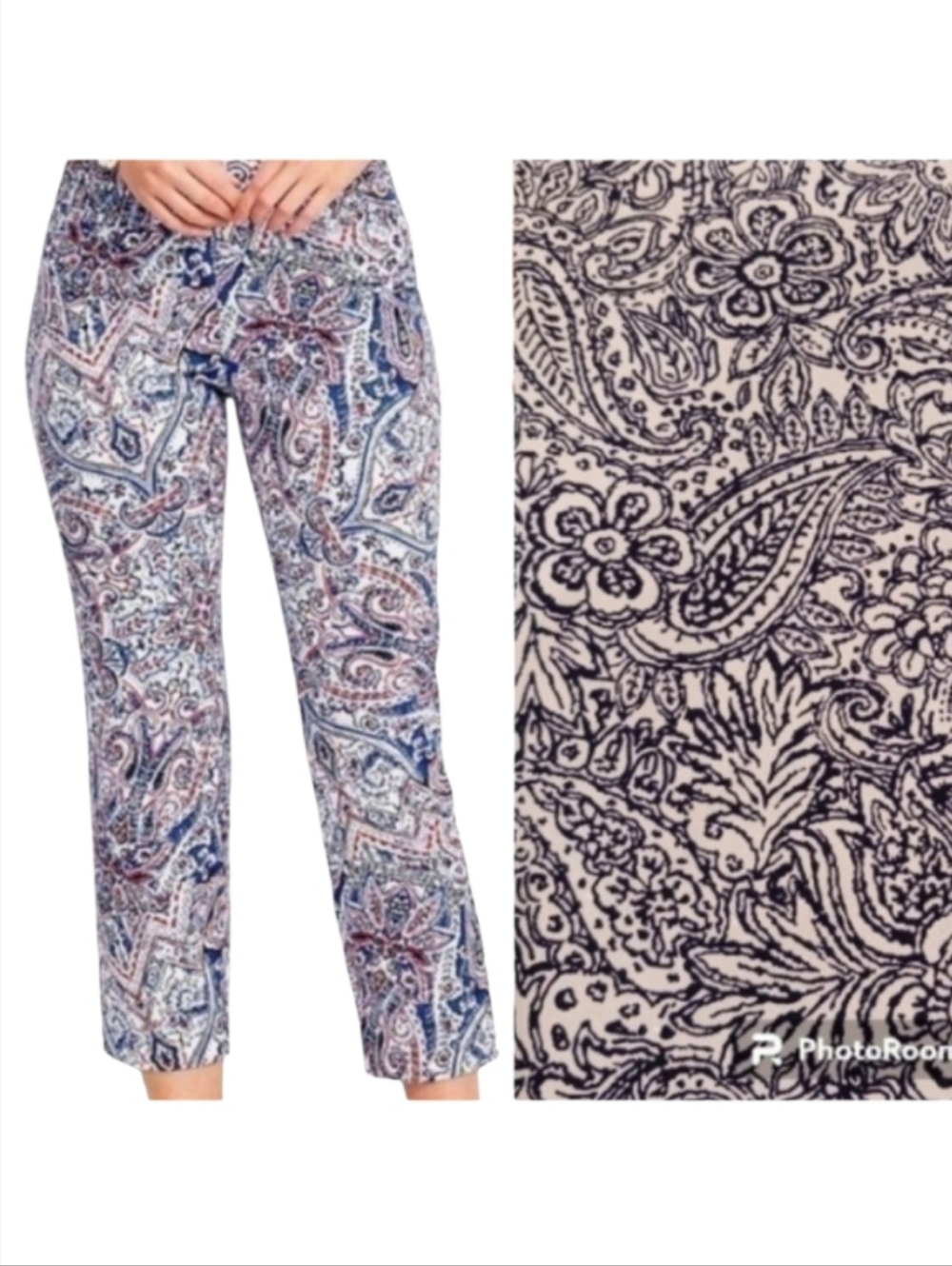 Talbots Perfect Crop Pants Paisley Floral